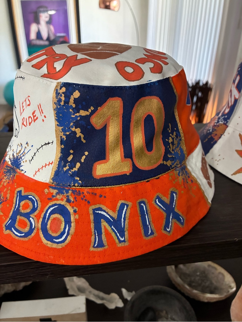 Kids' Orange & Blue Graphic Bucket Hat